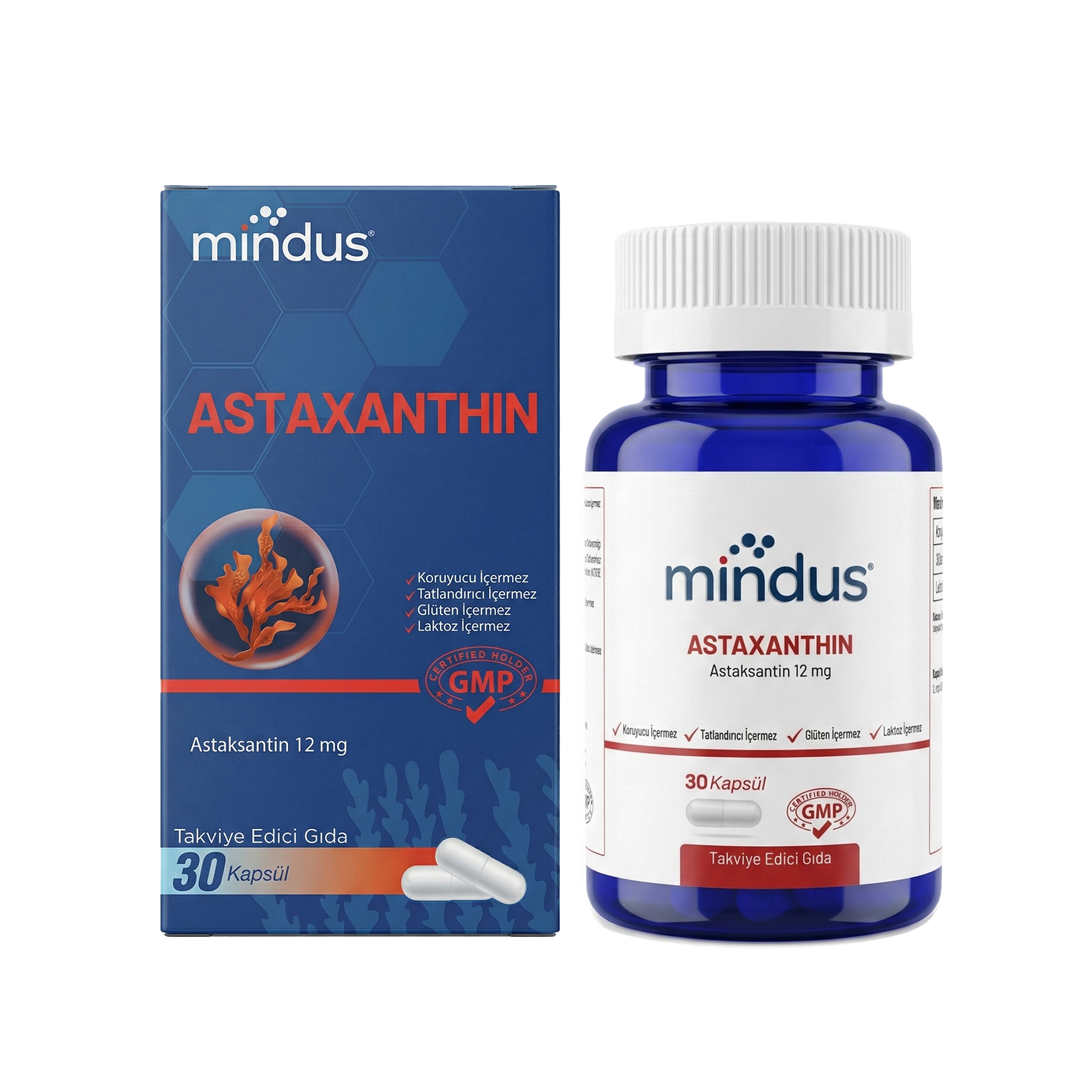 mindus Astaksantin 12 mg 30 Kapsül