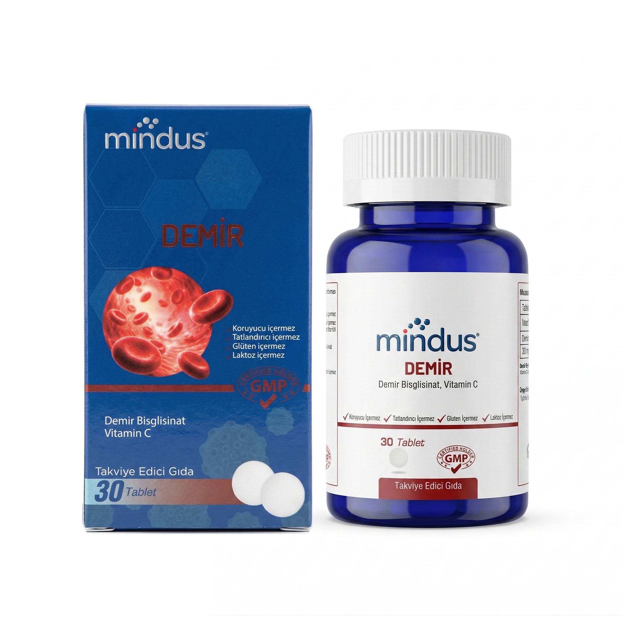 mindus Demir Bisglisinat - Vitamin C 30 Tablet