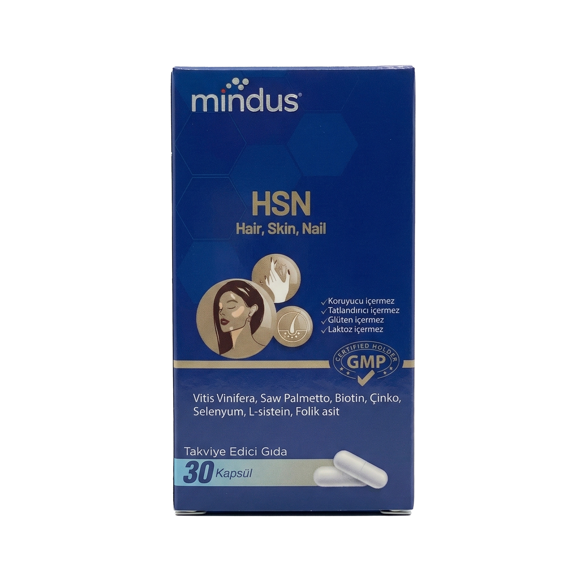 mindus Hair Skin Nail (HSN) 30 Kapsül