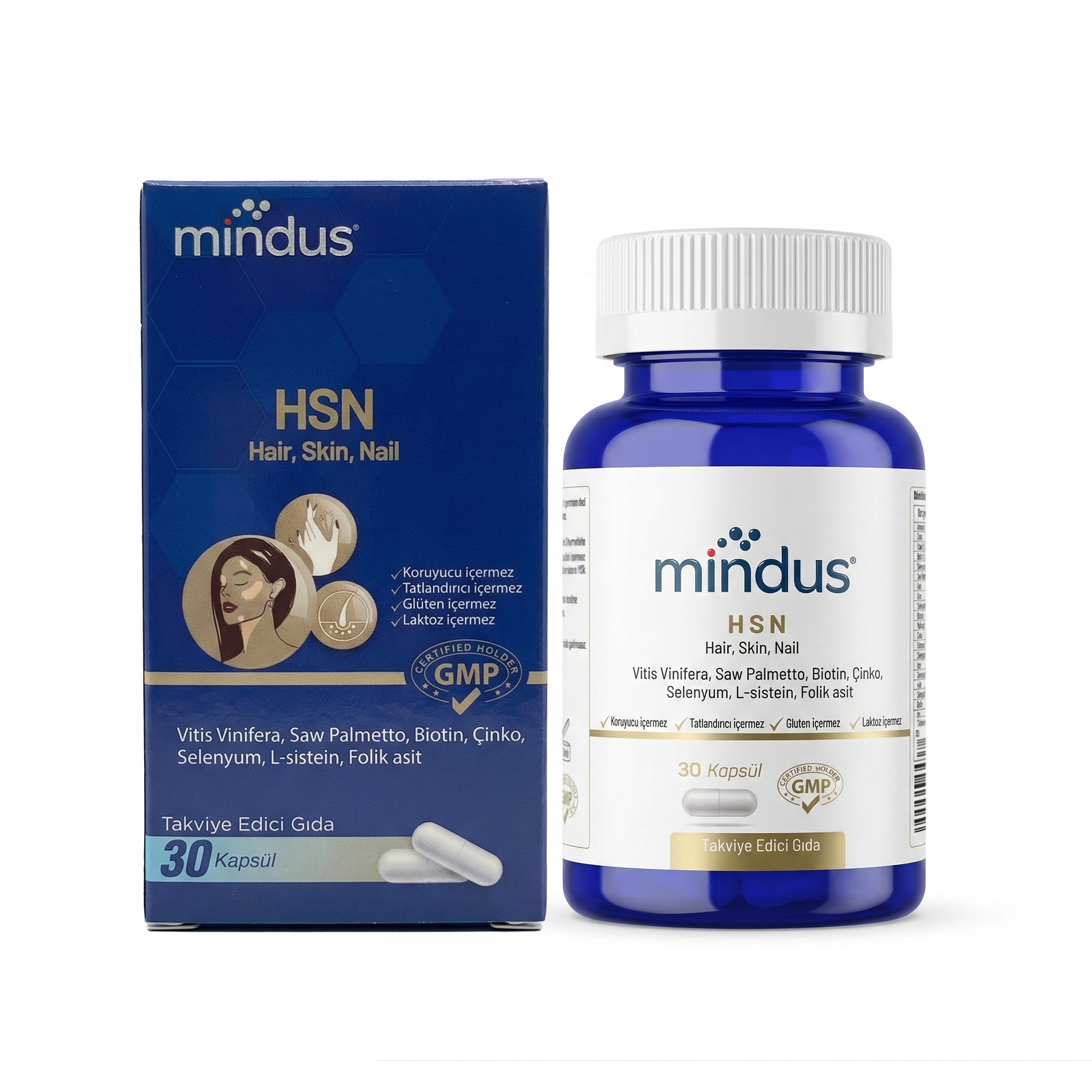 mindus Hair Skin Nail (HSN) 30 Kapsül