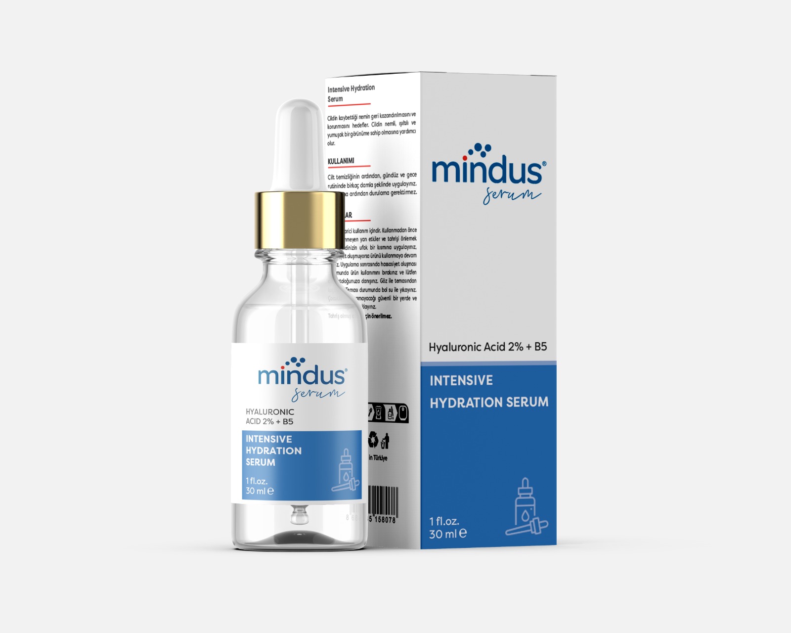 mindus Yoğun Nemlendirme ve Dolgunlaştırıcı Etkili Yenileyici Cilt Bakım Serumu (Hyaluronic Acid 2% + B5)