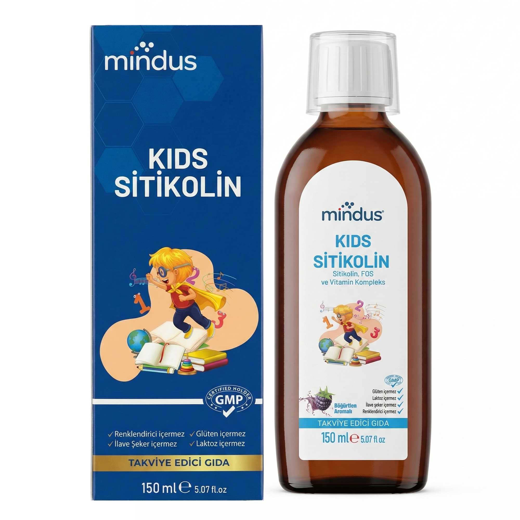 mindus Kids Sitikolin Şurup 150 ml