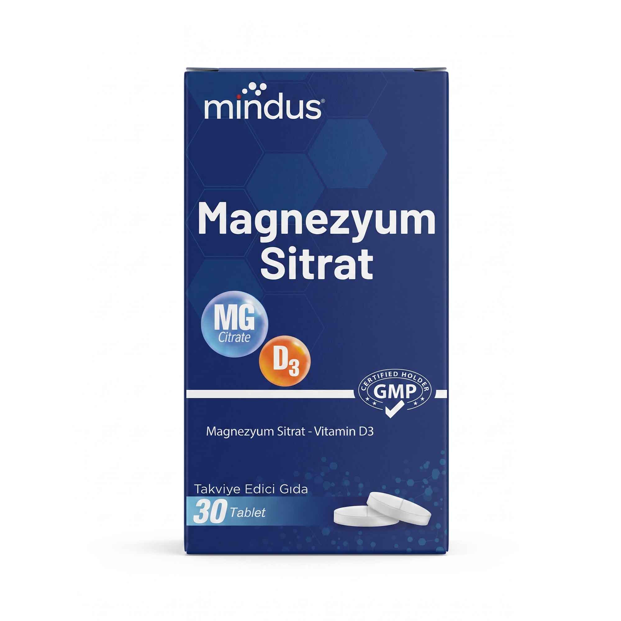 mindus Magnezyum Sitrat 30 Tablet