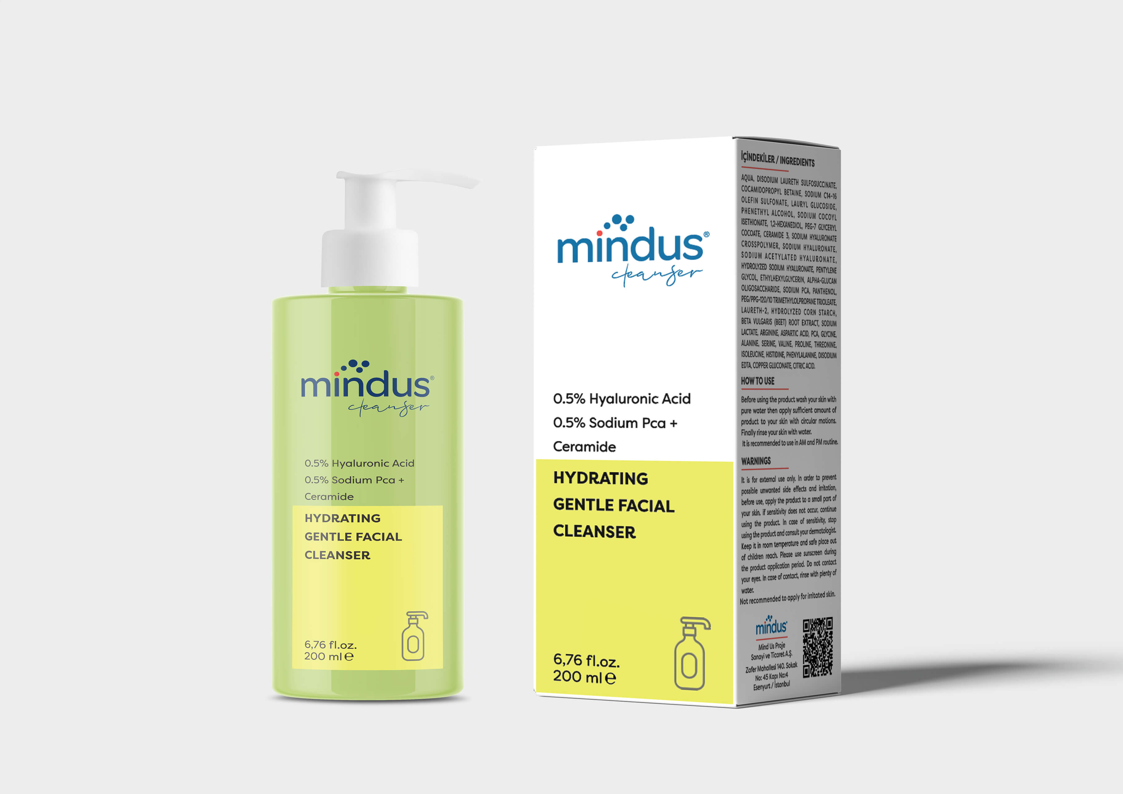 mindus Kuru ve Karma Ciltler için Nemlendirici ve Bariyer Onarıcı Temizleme Jeli 200 ml