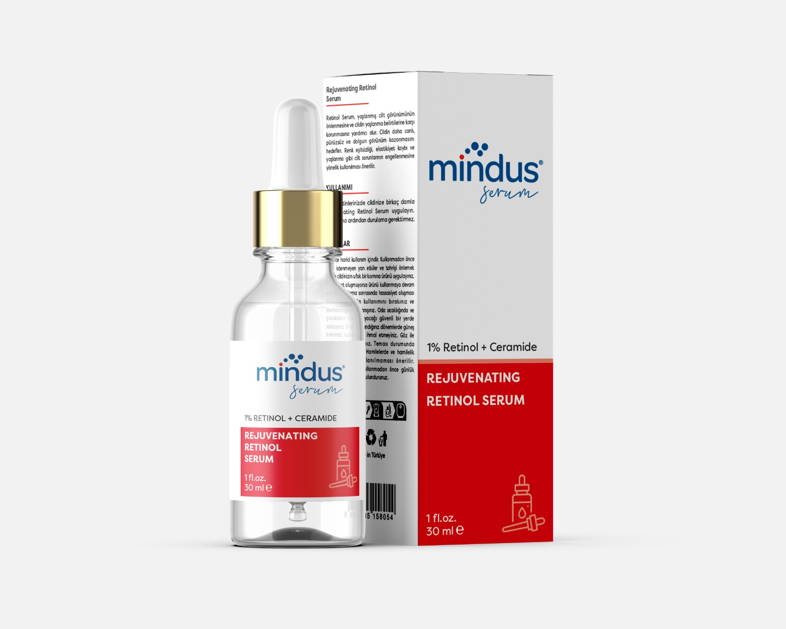 mindus Kırışıklık Karşıtı, Onarıcı Retinol (a Vitamini) Gece Serumu 30 Ml (1% Retinol + Ceramide)
